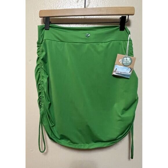NWT Nani The Ruched Swim Skirt Green Verde Built in Shorts Pocket Womens Size XL - Picture 4 of 12